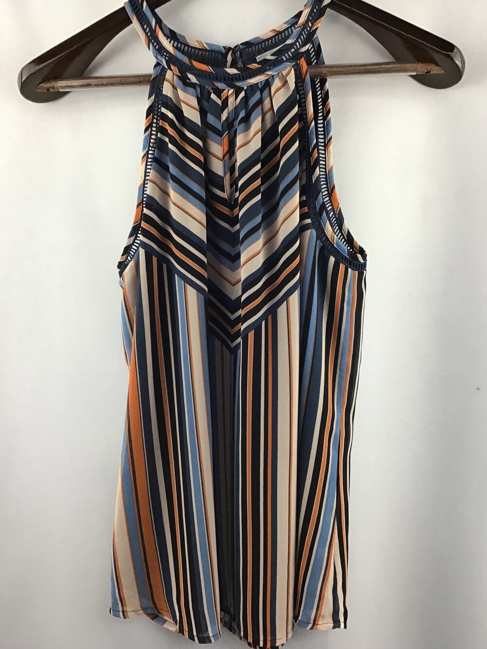 Women’s Daniel Rainn Striped Halter Tank Top Size M